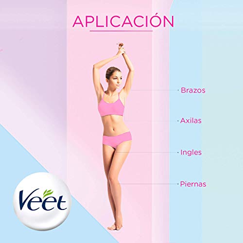 Veet Crema Depilatoria Corporal para usar bajo la ducha para Mujer Pack de 4 - Con Dosificador - Piel Sensible - 4x400ml