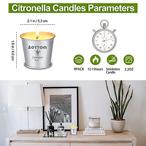 Velas de Citronela Exterior, Aottom Juego de Vela Citronela Jardín, 100% Natural Candle Cera de Soja, Verano Regalo Vela Aromaticas Perfumada con Citronella,per camping/hogar/picnic/fiestas