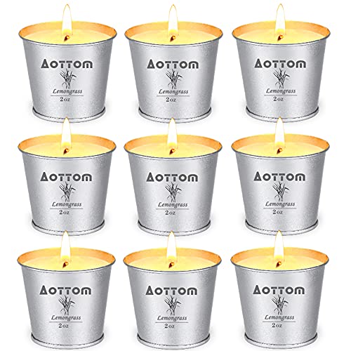 Velas de Citronela Exterior, Aottom Juego de Vela Citronela Jardín, 100% Natural Candle Cera de Soja, Verano Regalo Vela Aromaticas Perfumada con Citronella,per camping/hogar/picnic/fiestas