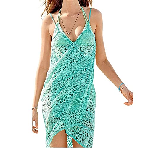 Vestidos Verano Mujer Manga Corta Cuello en V Casual Mini Vestido para Playa o Piscina