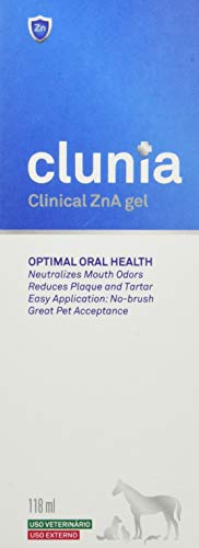 Vetnova Clunia Clinical Zn-A Gel de Higiene Dental para Perros y Gatos - 118 ml, Azul