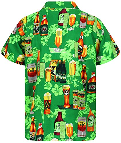 V.H.O. Funky Camisa Hawaiana, Beerbottle, Verde, M