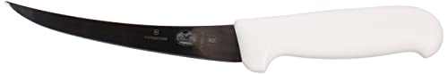 Victorinox Fibrox Cuchillo para deshuesar de 15 cm con hoja delgada y curvada, antideslizante, fabricado en acero inoxidable, apto para el lavavajillas y de color blanco