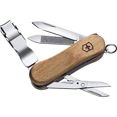 Victorinox V06461.63B1 Navaja Pequeña Nail Clip Wood 580, Blister, marrón, S