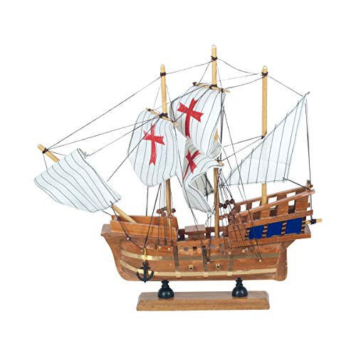 Vidal Regalos Figura Decorativa Barco Santa Maria Cristobal Colon Madera Adorno Maqueta Miniatura 33 cm