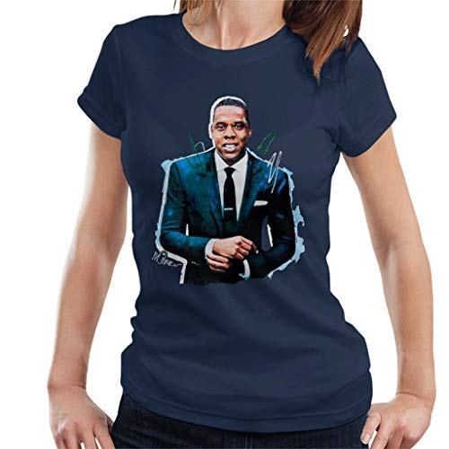 VINTRO Jay Z Suit - Camiseta para Mujer, diseño de Sidney Maurer Azul Azul Marino XL