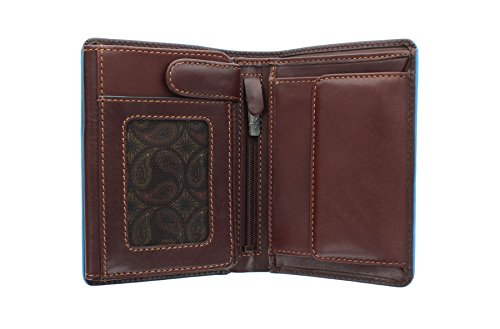 Visconti Colección Alps Ralph Cartera de Bi-Pliegue de Cuero con Protección RFID - ALP87 Marrón