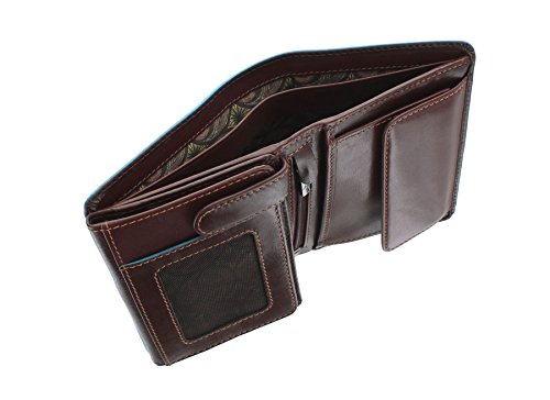 Visconti Colección Alps Ralph Cartera de Bi-Pliegue de Cuero con Protección RFID - ALP87 Marrón