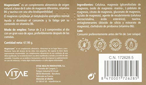 Vitae Magnesium6 Complemento Alimenticio - 60 Tabletas