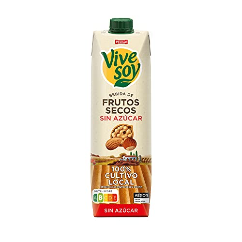 Vivesoy - Bebida de Frutos Secos Sin Azúcar - Pack de 6 x 1 L