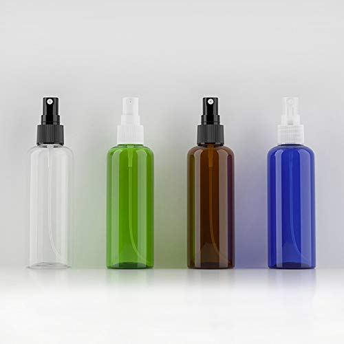 VOANZO 10PCS Botella de spray de plástico vacía 100ml Conjunto de atomizador de viaje de niebla fina Tamaño de viaje recargable Artículos de tocador de botella Contenedores de líquido (azul)