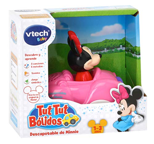 VTech - Surtido coches interactivos TutTut Bólidos Disney, válidos para todos playsets de la colección TutTut, personajes mágicos Mickey, Minnie, Daisy, Goofy y Donald, modelos surtidos (1 unidad)