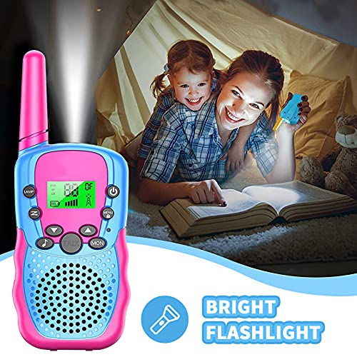 Walkie Talkie 3 Pack Niños Aisuo Juguetes para Niños Niñas de 3-8 Años 3 KM de Largo Alcance con 8 Canales, Regalos para Niños o Niñas Adolescentes de 5 a 12 Años