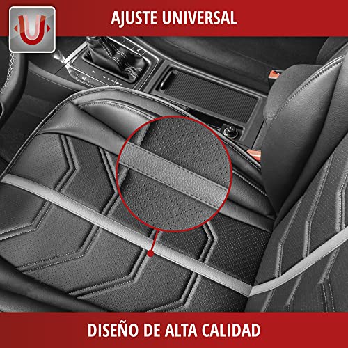 WALSER Cubierta del Asiento del Coche Kimi La Cubierta del Asiento Universal y la Almohadilla projoectora en Negro - Gris Asiento para Coche y Camiones en la Mirada de Las Carreras