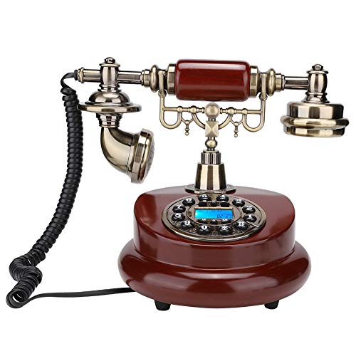 Wandisy Venta Loca Regalo De Abril Teléfono Antiguo, MS-6100B Estilo Europeo Retro Botón pulsador Dial de teléfono Teléfono de Escritorio Decoración para el hogar Clásico