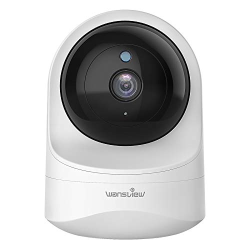 Wansview Cámara IP WiFi, 1080P Cámara Interior con Visión Noturna Detección de Movimiento, Audio Bidireccional, Compatible con Alexa, Cámara de Seguridad Bebé Mascotas, Q6 (NO Tiene autonomía)