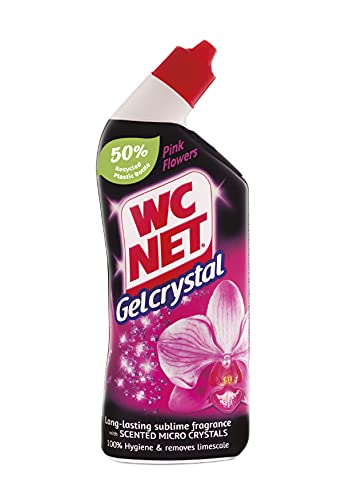 WC Net - Gelcrystal Pink Flowers, Limpiador Quitamanchas Para Inodoro, Antical e Higienizante Para WC, 750 ml