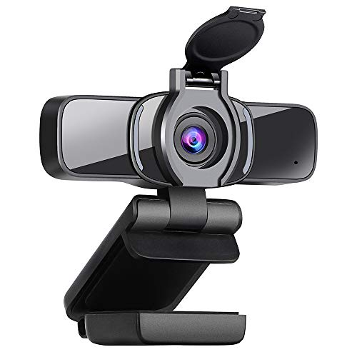 Webcam Full HD 1080P con Micrófono, Webcam Portátil para PC, Webcam USB 2.0, Streaming Cámara Reducción de Ruido para Videollamadas, Grabación, Conferencias con Clip Giratorio