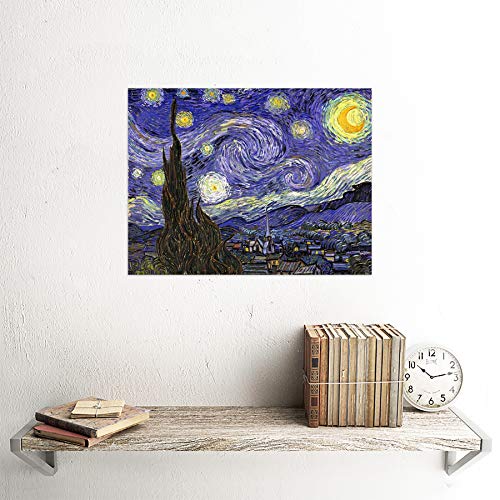 Wee Blue Coo Vincent Van Gogh Starry Night Old Master Painting Art Print Poster Wall Decor 12X16 Inch