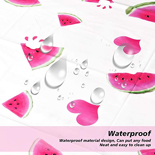 WERNNSAI Watermelon Mantel - 1 PC 137 x 274 cm Suministros de Fiesta de Sandía Rosa para Niñas Cumpleaños Baby Shower Boda Desechable Plástico Sandía Corazón Patrón Mantel