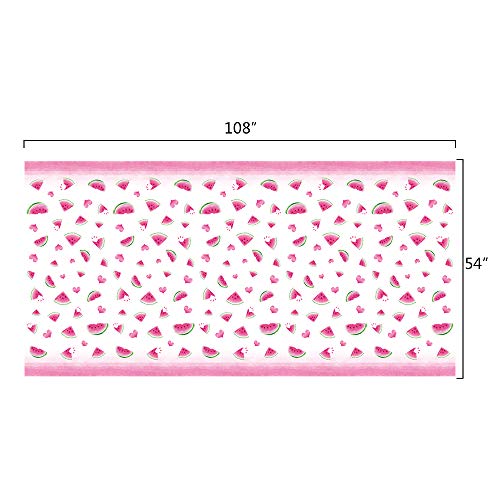 WERNNSAI Watermelon Mantel - 1 PC 137 x 274 cm Suministros de Fiesta de Sandía Rosa para Niñas Cumpleaños Baby Shower Boda Desechable Plástico Sandía Corazón Patrón Mantel