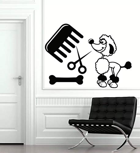 WERWN Salón de peluquería para Perros, Pegatina para Tienda de Mascotas, Pegatina de Vinilo para Pared, Pegatina artística para decoración, Mural, Pegatina para Tienda de Mascotas