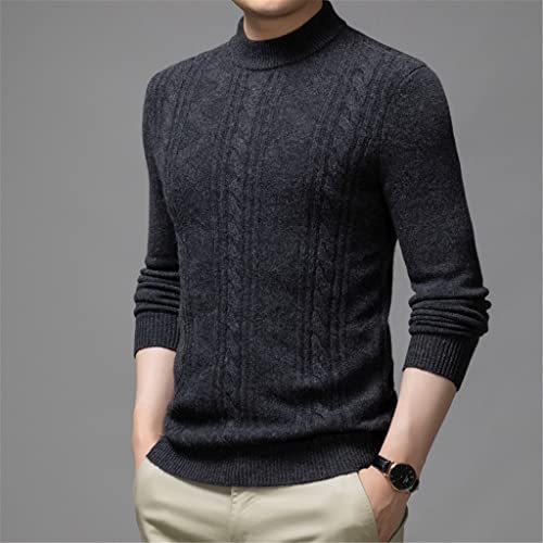 WGHJK Grossening Men's Bottoming Suéter Moda Diseñador de Medio Turtimeneck Hombres Casual Knit Pullover Ropa (Color : A, Size : M code)