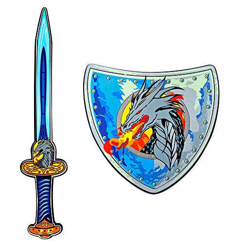 WIDMANN 97306 – Espada y escudo de espuma suave, para niños, caballeros, espada de juego, arma de juego, fiesta temática, carnaval