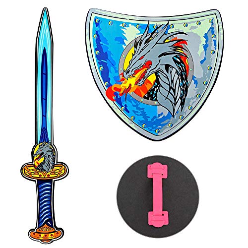 WIDMANN 97306 – Espada y escudo de espuma suave, para niños, caballeros, espada de juego, arma de juego, fiesta temática, carnaval