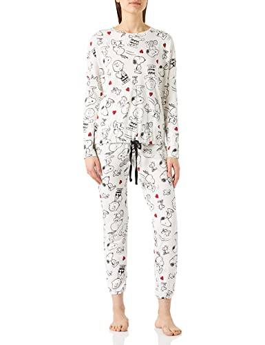 Women' Secret Pijama LONG SLEEVES LONG PANT PYJAMA SNOOPY 3133375 ESTAMPADO BLANCO ,L para Mujer