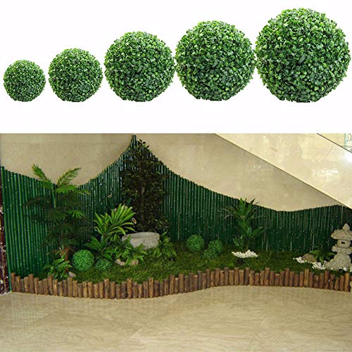 Woorea Bola Verde de Plástico Simulada, Bola de Madera de Boj,Bola de Hierba Artificial, Decoración para el Hogar y el Jardín, Decoración para Fiesta de Boda