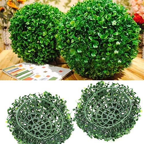 Woorea Bola Verde de Plástico Simulada, Bola de Madera de Boj,Bola de Hierba Artificial, Decoración para el Hogar y el Jardín, Decoración para Fiesta de Boda