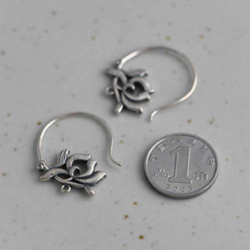 WOZUIMEI Pendientes de Estilo Chino Eardrop S925 Plata Retro Pendientes de Plata Tailandeses Accesorios Hechos a Mano Diy Joyería de Plata Pendientes FemeninosComo se muestra