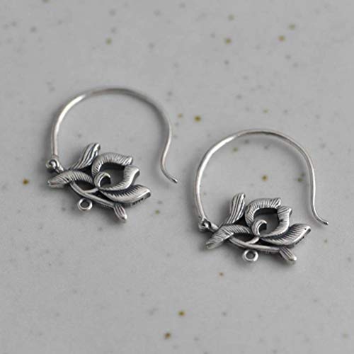 WOZUIMEI Pendientes de Estilo Chino Eardrop S925 Plata Retro Pendientes de Plata Tailandeses Accesorios Hechos a Mano Diy Joyería de Plata Pendientes FemeninosComo se muestra