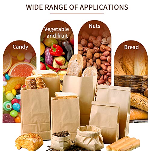 Xingsky Pack of 60 paper bags, small gift bags, brown kraft paper bags, bread bags, paper, sandwich bags, paper bags for sweets, kraft paper bag for food, sweets(9*15*28cm)