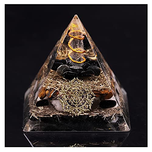 XuuSHA Pirámides de Cristal para la energía Positiva Pirámide orgone de obsidiana Natural Decoración del hogar (Size : 10CM)