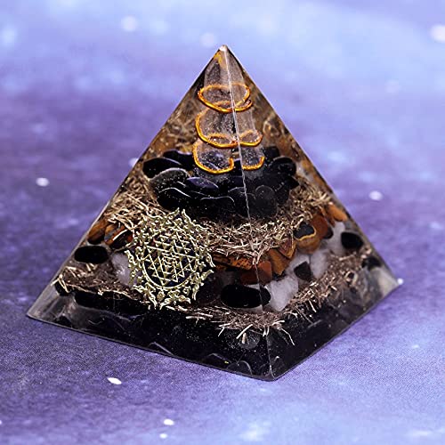 XuuSHA Pirámides de Cristal para la energía Positiva Pirámide orgone de obsidiana Natural Decoración del hogar (Size : 10CM)