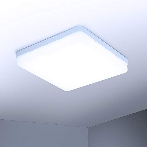 Yafido LED Lámpara de techo 36W Moderna Plafón LED luz de techo Cuadrado delgada 3240lm Blanco frío 6500K para Dormitorio Cocina Sala de estar Comedor Balcón Pasillo