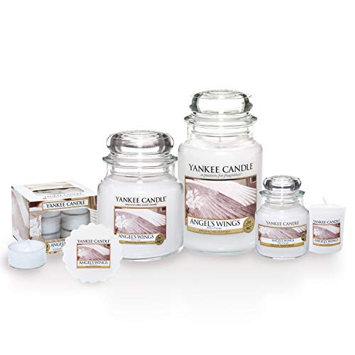 Yankee Candle Angel's Wings Vela Aromática en Frasco Pequeño, Blanco, 104g