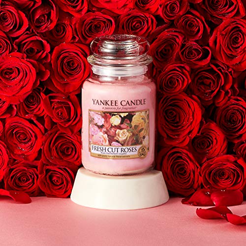 Yankee Candle Fresh Cut Roses Vela Aromática en Frasco Grande, Rosa, 623 g