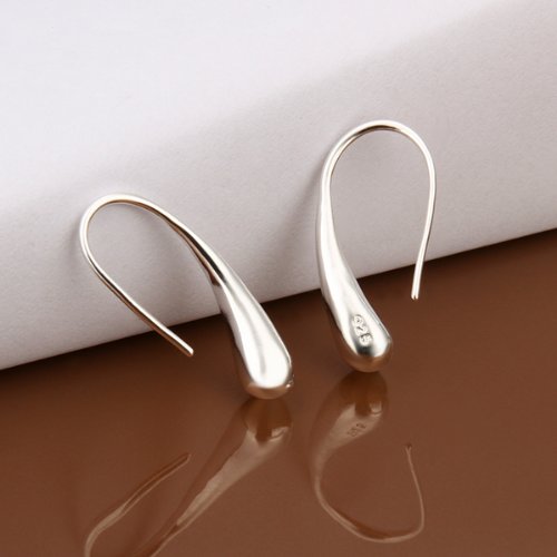 YAZILIND elegante joyer¨ªa de dise?o simple plata plateado gotas de agua aretes de oreja ganchos para las mujeres