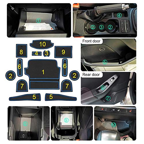 YEE PIN Fiesta MK8 2017 2018 2019 2020 Alfombrillas de Goma Accesorios Interiores con Alfombrillas Antideslizantes para Consola Central