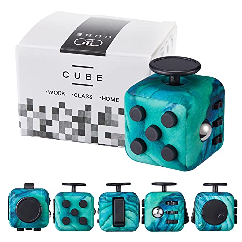 Yetech Juguete Antiestrés Stress Cube,Verde Cubo Anti-estrees con 6 módulos relajantes, para niños y Adultos Anti-ansiedad Anti-Stress