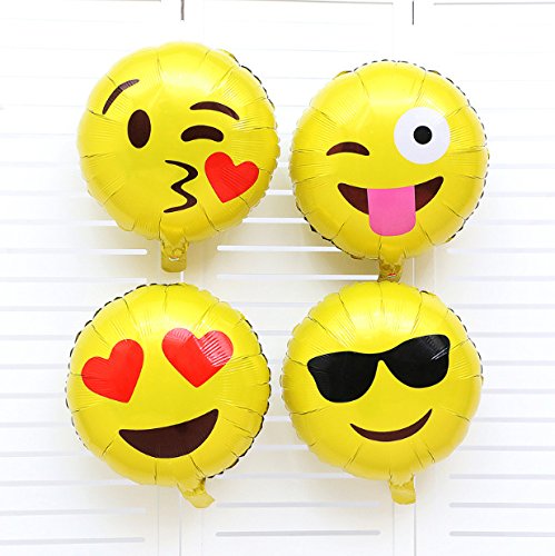 Yizhet Globos de Helio Emoji Globos Expresiones Faciales Decoracion con Globos Fiesta de Cumpleaños del Festival Decoración y Accesorio de Fiesta(24 Pcs)