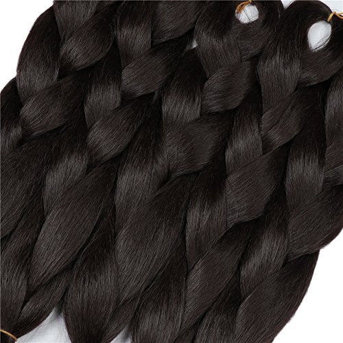 YMHPRIDE 5 unidades 24 pulgadas Kanekalon extensión del pelo trenzado sintético suave calidad luz negro Jumbo trenza