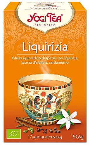 Yogi Tea - Regaliz, Infusión Ayurvédica de Especias con Regaliz, Cáscara de Naranja y Cardamomo - 17 Bolsitas, 30,6g