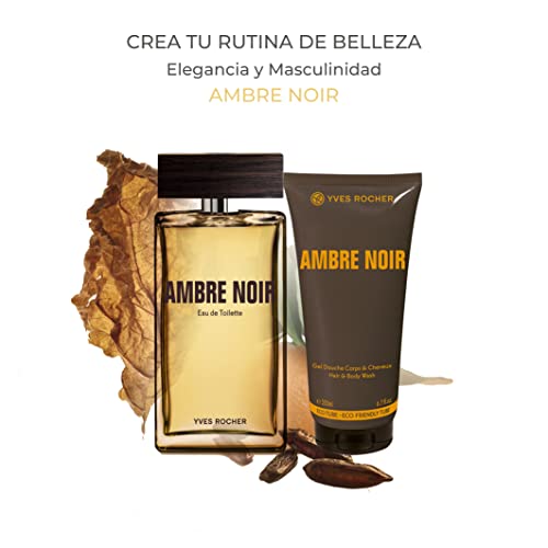 Yves Rocher - Agua de colonia para hombre, color ámbar negro