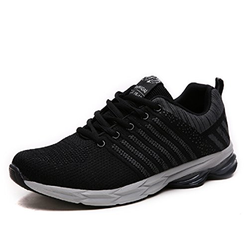 Zapatillas Running para Hombre Aire Libre y Deporte Transpirables Casual Zapatos Gimnasio Correr Sneakers Gris 43