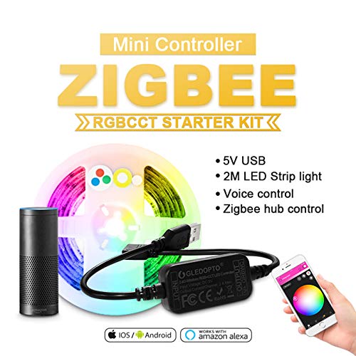 Zigbee Controller 5V USB IP65 Waterproof LED Light Strip - TV LED Backlights Works with Google Home and Alexa Through Your Zigbee hub