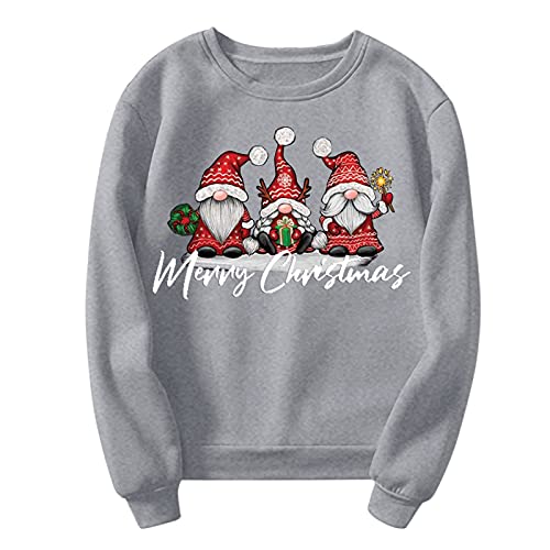 Zilosconcy Sudaderas Mujer Baratas Jersey Arbol Navideño Feo Sudaderas Navideñas Mujer Divertido Pullover Navidad Ugly Jerseys Navideños Adolescente Chica Sudadera Navideña Talla Grande Sueter